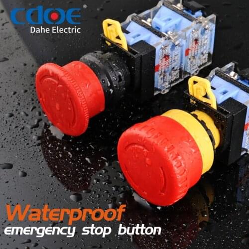 CDOE mushroom head emergency stop button switch power supply 10A electrical push button