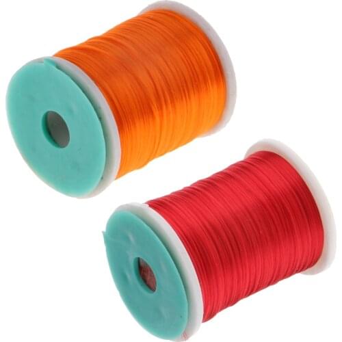 2Pcs 210 Denier Fly Tying Thread Fishing Flies Streamer Tying Accessory 250m Orange Red