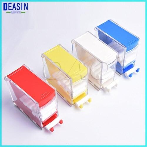 2pcs Hot Sale White Red Yellow Blue Color Dental Orthodontic Dentist Cotton Roll Dispenser Holder Press Type Box