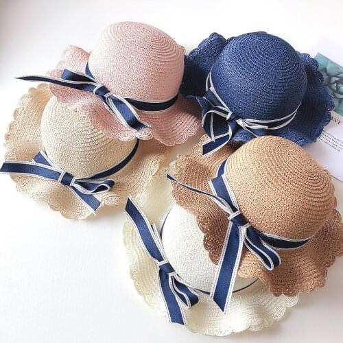 2019 Cute Child Girls Summer Hat Straw Hat Panama Cap Fashionable Handmade Casual Bowknot Sun Hats for Girls Straw Hat gorro
