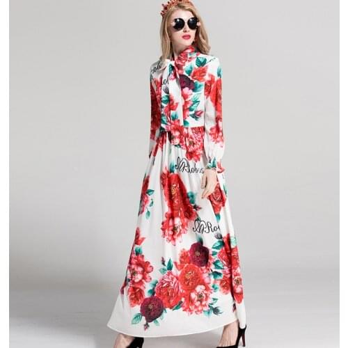 2021 spring summer women flower printed beach dress maxi women long dresses for party xxl dress