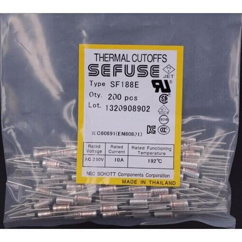 5 PCS SF188E SEFUSE Cutoffs NEC Thermal Fuse 192C 192 Degree 10A 250V new