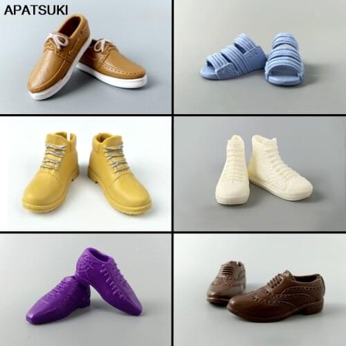 6pairs/lot Fashion Doll Shoes For Prince Ken Boy Doll Male Sneakers Shoes Dolls Accessories For Barbie Boyfriend Ken Kids Toy