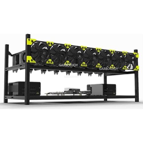 Veddha 8 GPU Mining Case Aluminum Stackable Mining Preassemble Rig Open Air Frame Holder Case For Virtual cryptocurrency ETH BTC
