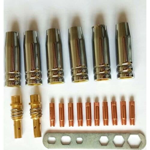 Binzel 15ak welding gun accessories red copper conductive nozzle brass connecting rod brass nickel plated protective nozzle c