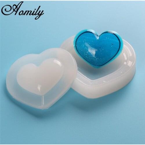 Aomily 3D Love Heart Silicone Mold Handmade Cookies Chocolate Mould Jewelry Molds Kitchen DIY Baking Decorating Tools Bakeware