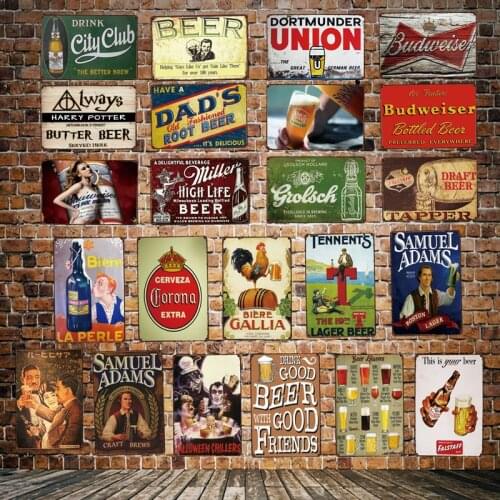 [ DecorMan ] Beer wall whisky Posters Custom wholesale Metal Sign Paintings Bar PUB Home Decor HY-1727
