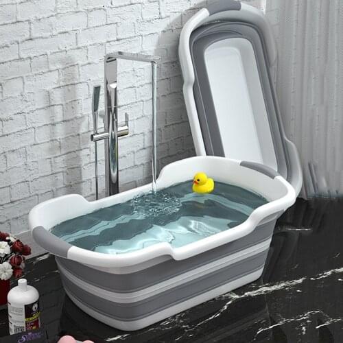 Baby Shower Portable Silicone Pet Bath Tubs Bath Accessories Baby Folding Non-Slip Bathtub Security Cat Dog Bath Tubs