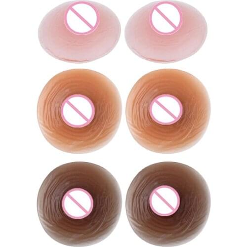 Medical Silicone Fake Nipples Reusable Self-adhesive Nipple Cover Breast Chest Enhancer Pasties Sexy Crossdressing Boobs Sticker