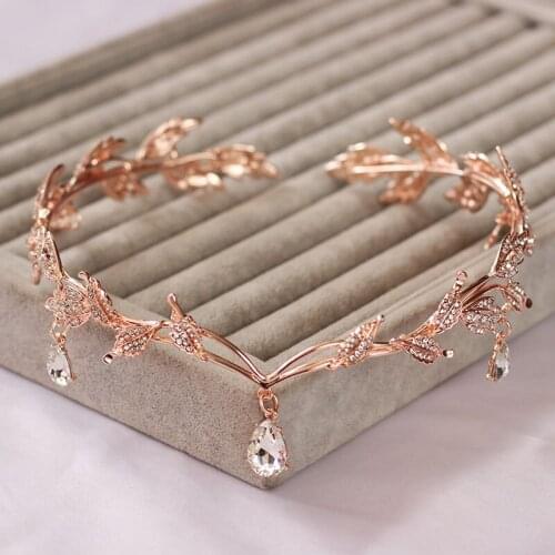 Korean Handmade Crystal Brides Headbands Mini Bridal Tiara Headpieces Evening Headdress