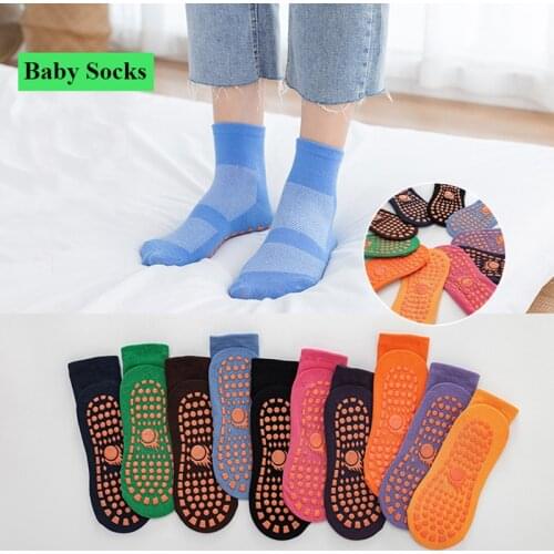Cotton Anti Skid Baby Floor Socks Children Trampoline Socks Adult Comfortable Wear Non-slip Fitness Sports Indoor Yoga Socks