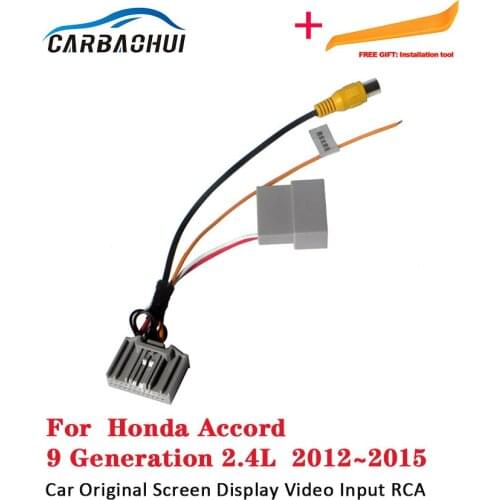 24 Pins Adapter Connection Cable For Honda Accord 9 2.4L 2012 2013 2014 2015 RCA Input Rear View Reversing Camera Adapter Cable