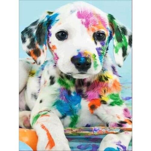 GATYZTORY Oil Painting By Numbers Colour Dog Animal Picture By Number Handmade 60x75cm Framed Acrylic Paint Drawing On Canvas