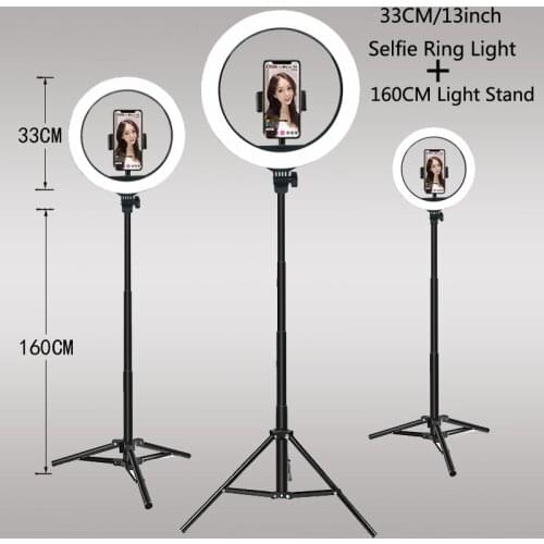 Selfie Ring Light Photography Led Rim Of Lamp With Mobile Holder Support Tripod Stand Ringlight For Live Video Streaming