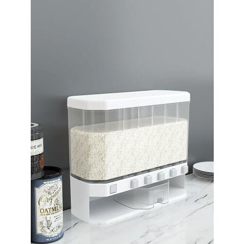 Food Storage Box Rotatable Multi-Functional Dividing Rice Bucket Household 10KG Insect and Moisture Proof Grains Organizer