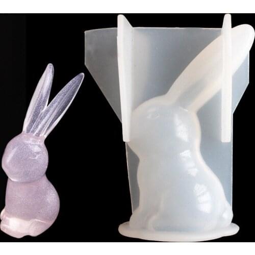 Big ear rabbit silicone mold set-up decoration rabbit silicone mold cake decoration net red rabbit cute