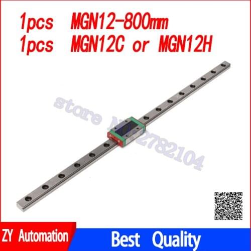 12mm Linear Guide MGN12 800mm linear rail + MGN12C or MGN12H Long linear carriage for CNC XYZ Axis 3Dprinter part
