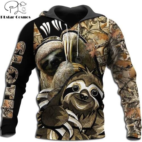 Beautiful Sloth Hunting 3D All Over Printed Men Hoodie Unisex Deluxe Hoodies Zip Pullover Casual Jacket Tracksuit KJ382
