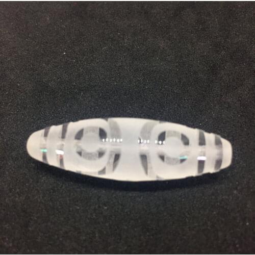 Natural Quartz Crystal Stone 12mm*38mm Tibetan 3 Eyes DZI Beads Pendant Powerful Amulet DIY Pendant Bracelet