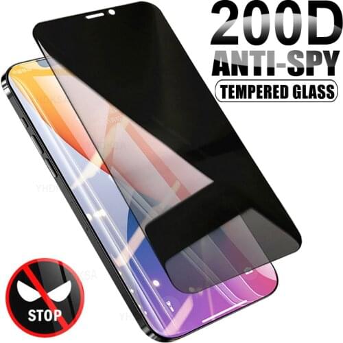 200D Anti Spy Tempered Glass For iPhone 12 mini 11 Pro XS Max X XR Privacy Screen Protector iphone 8 7 6 Plus 5 5C SE 2020 Glass