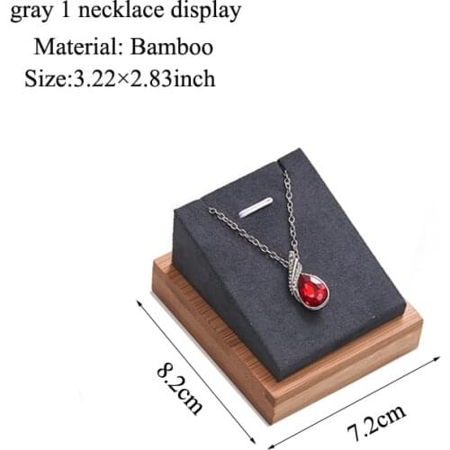 Luxury Bamboo Necklace Pandent Earrings Set Display Stand Jewelley Display Holder Stand Velvet Jewelry Box Organizer Wholesale
