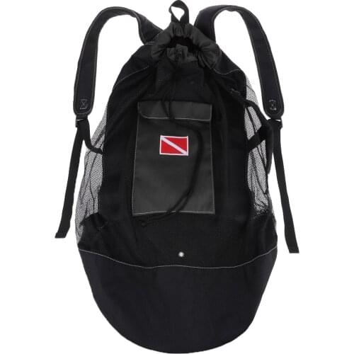 Mesh Backpack Dive Flag Bag & Drawstring Closure - Deluxe, Heavy Duty, Durable