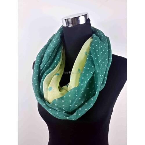 Bio Color Polka Dots Print Infinity Scarf Snood Cowl Loop Womens Party Event Accessories Gift for Her, Free Shipping