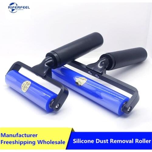 Riferfeel Seven Sizes Anti-static Dust Removal Sticky Roller Silicone Roller Brush Hand Cleaner Tool, Blue Silicone Roller