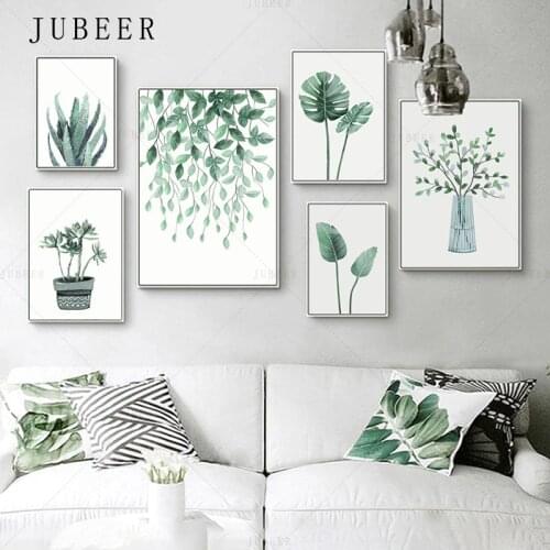 Nordic Style Tropical Plant Poster and Prints Leaves Canvas Wall Posters Cactus Potted Decoration Picture Modern Home Decor