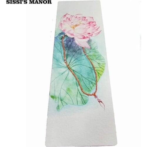 Folding Natural Rubber Yoga Mat eco-friendly slip-resistant Hot Yoga best yoga mat for hot yoga Fitness Gym mat Lotus & leaves