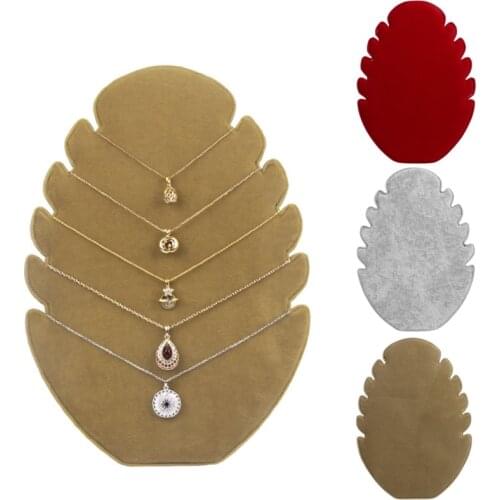 Top Flame Necklace Jewelry Pendant Chain Display Holder Stand Velvet Easel Rack