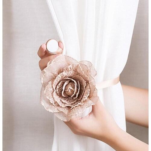 Unique Magnetic Flower Shape Window Curtain Tieback Magnetic Buckle Drape Holdback Home Decor Curtain Decoration