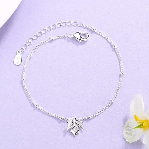 Maple Leaf Chain Charm Bracelet For Women Original Opening Asymmetrical Geometric Fashion New Trendy Femme Jewelry BOYULIGE