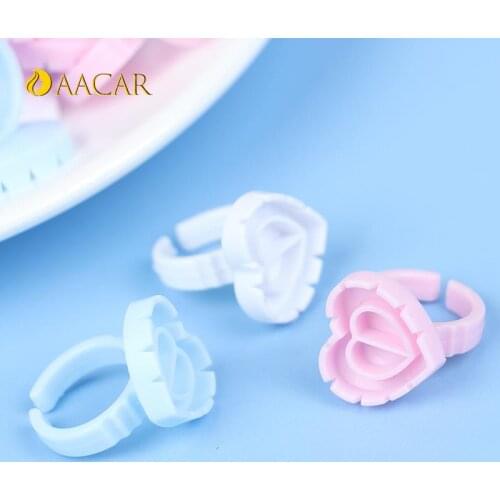 Fan Eye Lashes Makeup Tools Eyelash Extension Blooming Cups Rings Glue Holder Heart/Round Shape Rapid Bloom Sun Flower