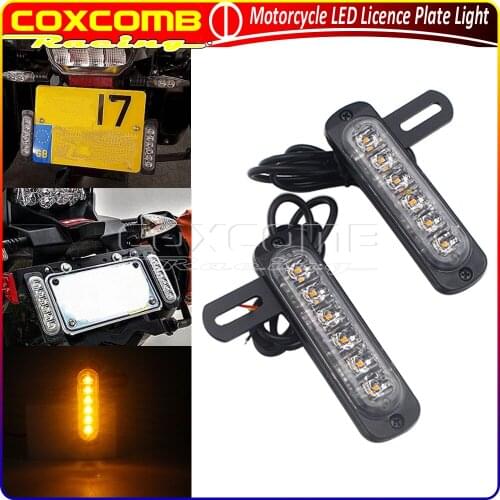 Motorcycle Taillight B6 LED Auxiliary License Plate Holder Brake & Running Light For Harley Chopper Bobber Yamaha Honda Suzuki