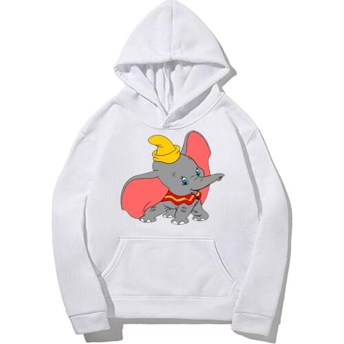 Disney Dumbo Solid Color Pockets Top 2021 Casual Fashion Hooded Graphic Hoodies Pullover Man Clothes Spring Autumn women