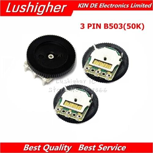 5pcs Gear Tuning Potentiometer B503 50K 3pin 16*2mm Dial Potentiometer