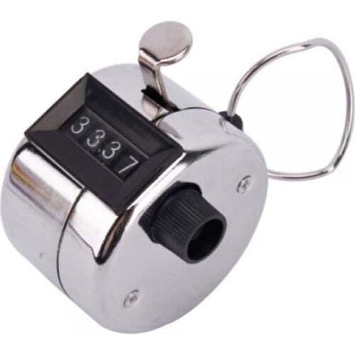 DHL Free Shipping 50pcs/lot 4 Digit Manual Hand Tally Mechanical Palm Click Counter steel Counters With 4 Digit Silver