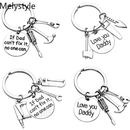 2019 Fathers-Day-Gift Keyring Fashion Accessories "If Dad Can't Fix It, No-One Can" Gadget-Pendant Metal Keychain