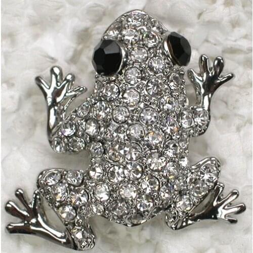Rhinestone Frog Pin brooches C754 A