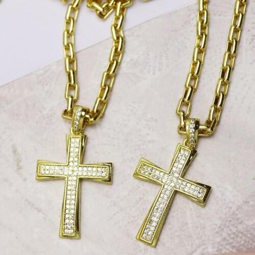 10 Pcs Cross pendant necklace zirconia Handmade jewelry chain accessories for women necklace for women New design 7366