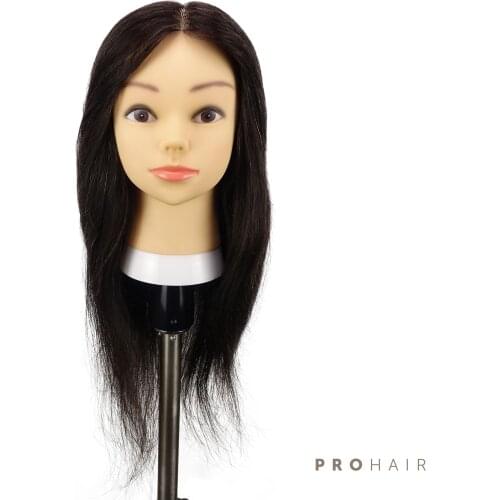 Mannequin-Head with 45CM 100% Human Hair Black Training Head Salon Female Mannequin Practice Training Doll Head Wig Head