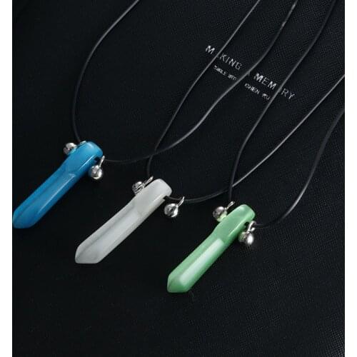 Hot sale Hexagonal Column Quartz Necklaces Pendants Vintage Natural Stone Bullet Crystal Necklace For Women Jewelry Gift