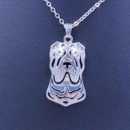 Mdogm Chinese Shar Pei Necklace Dog Animal Pendant Gold Silver Plated Jewelry For Women Male Female Girls Ladies N038