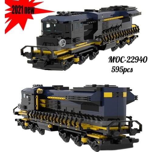 MOC Crocodiled Locomotived City Transportation Train Engine Version Building Block Model TechnicTrack Bricks Childrens Toy Gift
