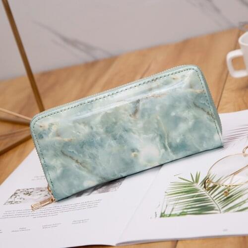 New Fashion Women Wallets Long Style Multi-functional Wallet Fresh Marble Female Clutch Card Holder Large Capacity Lady Purses