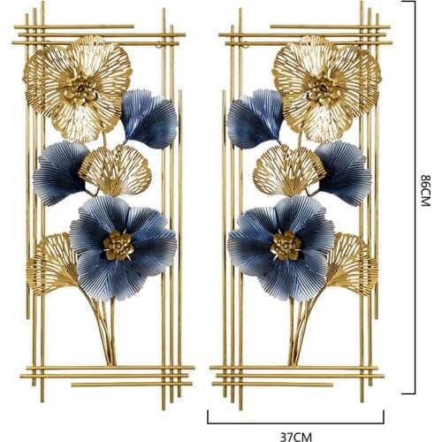 Creative Ginkgo Biloba Two New Chinese Wall Pendant Living Room Background Wall Porch Metal Wall Decoration