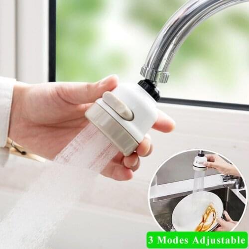 Kitchen Shower Faucet Tap 360 Degree Rotatable Water Saving Filter Sprayer 3 Modes Adjustable Bathroom Kitchen Tap Nozzle