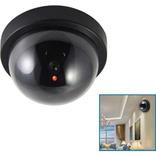 Dome Simulation Burglar Alarm Camera Indoor Fake Webcam Outdoor Surveillance Home Camera LED Light Emulate CCTV for Warning