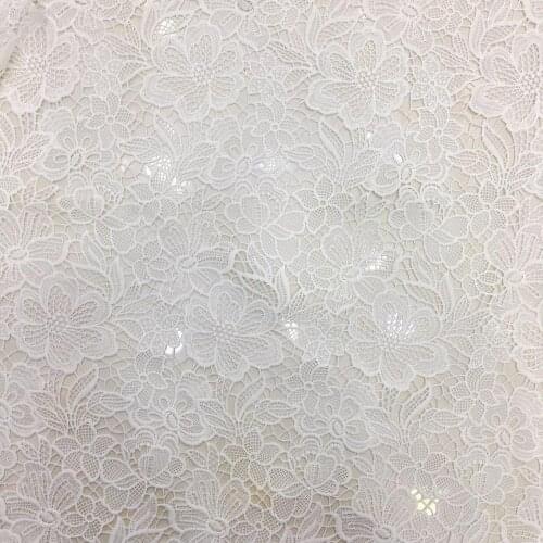 LASUI 2019 High quality 1 yard Hollow white embroidery Water Soluble Lace Fabric DIY evening dress cloth S0058